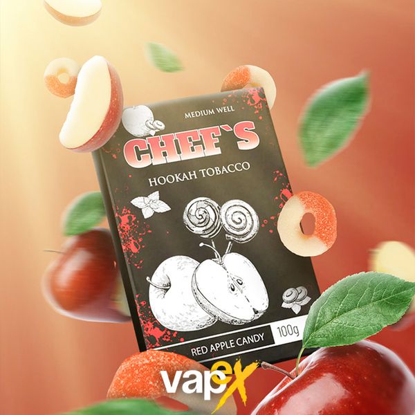 Тютюн Chefs Red apple candy (Яблучні Цукерки, 100 г) 6133 Фото Інтернет магазина Кальянів - Вейпікс