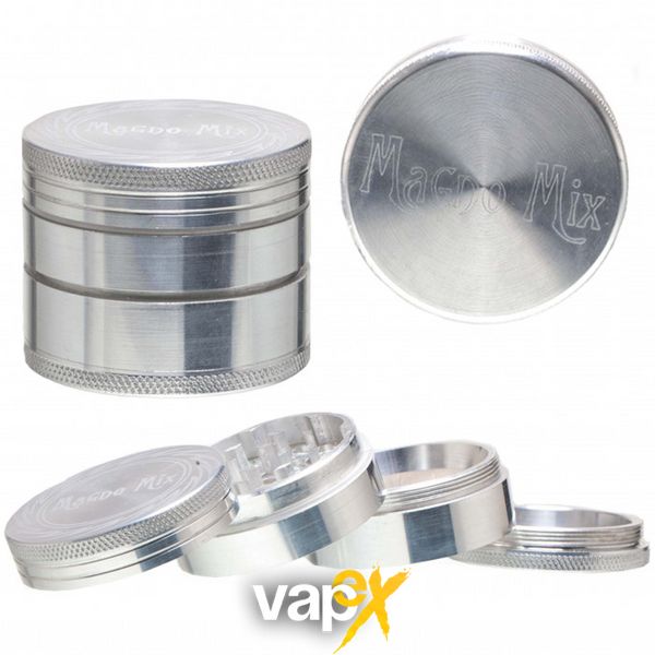 Гриндер Magno Mix 420 Leaf Silver - 4part - Ø:50mm 07897 Фото Інтернет магазина Кальянів - Вейпікс