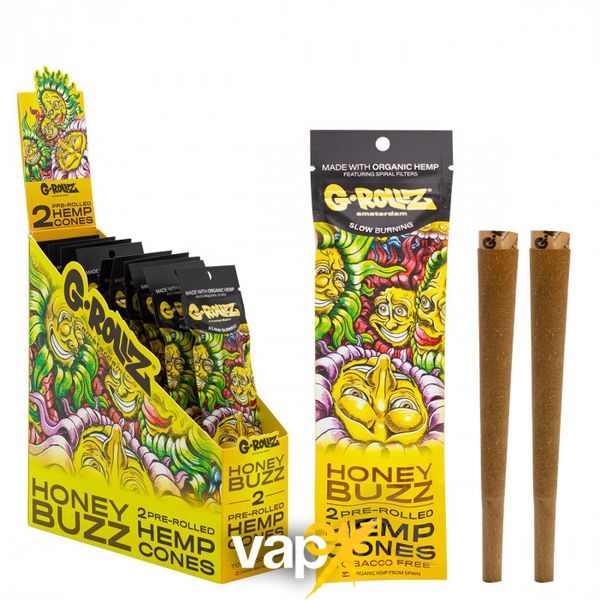 БУМАГА ДЛЯ САМОКРУТОК G-ROLLZ - 2X HONEY FLAVORED PRE-ROLLED HEMP 975774 Фото Інтернет магазину Кальянів - Вейпикс