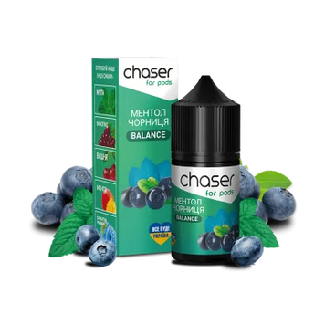 Рідина Chaser Blueberry Menthol Balance (Чорниця Ментол, 50 мг, 30 мл) 43066 Фото Інтернет магазина Кальянів - Вейпікс