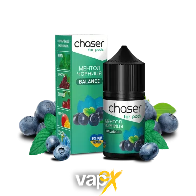 Рідина Chaser Blueberry Menthol Balance (Чорниця Ментол, 50 мг, 30 мл) 43066 Фото Інтернет магазина Кальянів - Вейпікс