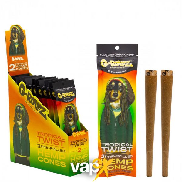 БУМАГА ДЛЯ САМОКРУТОК G-ROLLZ - 2X MANGO FLAVORED PRE-ROLLED HEMP 746384 Фото Інтернет магазина Кальянів - Вейпікс