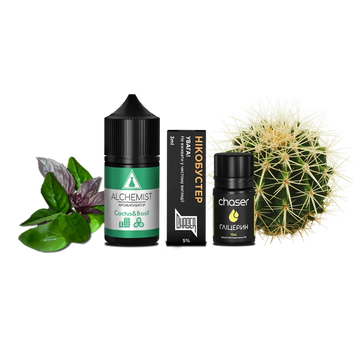 Набор для самозамеса Alchemist Salt Cactus&Basil (Кактус Базилик, 50 мг, 30 мл) 21542 Фото Інтернет магазину Кальянів - Вейпикс