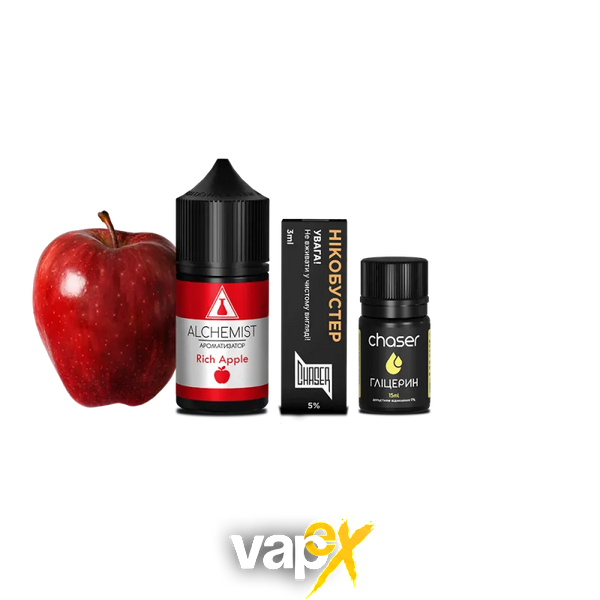 Набор для самозамеса Alchemist Salt Rich Apple (Рич Эпл, 50 мг, 30 мл) 21551 Фото Інтернет магазину Кальянів - Вейпикс