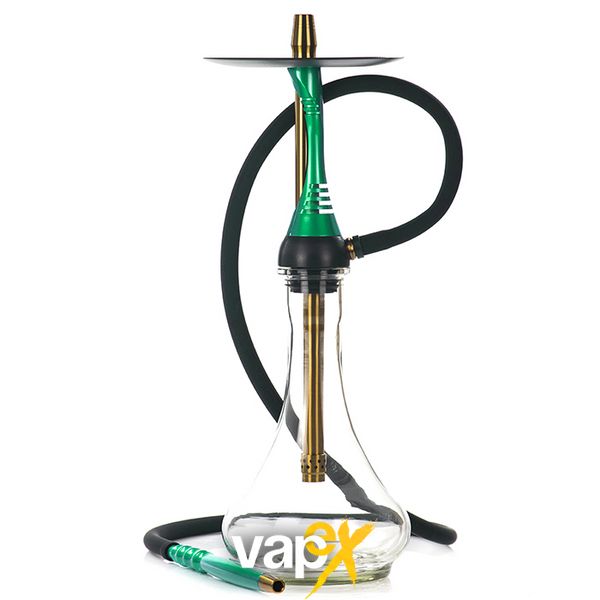 Кальян Alpha Hookah Model S Replica Green з колбою Drop Clear 45 см 2522 Фото Інтернет магазину Кальянів - Вейпикс