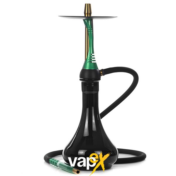 Кальян Alpha Hookah Model S Replica Green з колбою Drop Black 45 см 2523 Фото Інтернет магазину Кальянів - Вейпикс