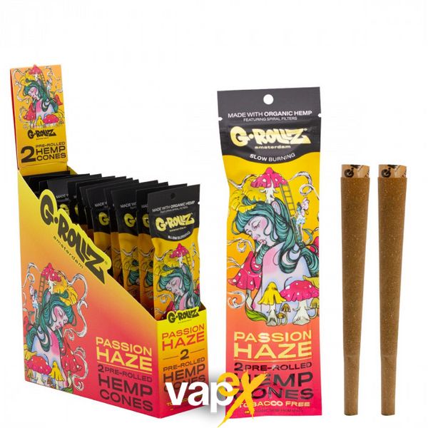 Бумага для самокруток G-ROLLZ - 2x Passion Fruit Flavored Pre-Rolled Hemp Cones 36723 Фото Інтернет магазина Кальянів - Вейпікс