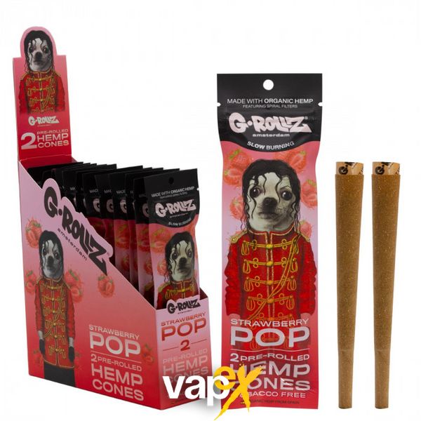 Бумага для самокруток G-ROLLZ - 2x Strawberry Flavored Pre-Rolled Hemp Cones 345728 Фото Інтернет магазину Кальянів - Вейпикс