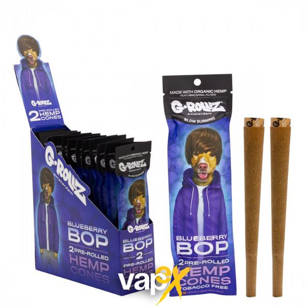 Бумага для самокруток G-Rollz | 2x Blueberry Flavored Pre-Rolled Hemp Cones 88868 Фото Інтернет магазину Кальянів - Вейпикс