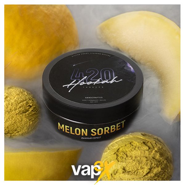 Тютюн 420 Melon Sorbet (Диня сорбет, 100 г) 6756 Фото Інтернет магазина Кальянів - Вейпікс