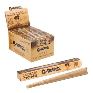 Папір для самокруток G-ROLLZ - KS Unbleached Extra Thin Cone 78945 Фото Інтернет магазина Кальянів - Вейпікс