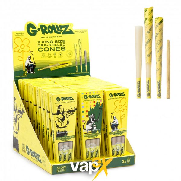 Бумага для самокруток G-ROLLZ Banksy's Graffiti - Bamboo Unbleached 75422 Фото Інтернет магазину Кальянів - Вейпикс