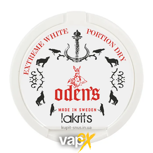 Снюс Odens Lakrits Extreme White Dry 46949 Фото Інтернет магазину Кальянів - Вейпикс