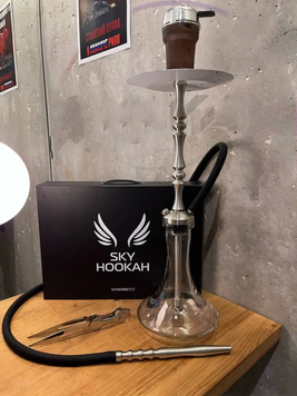 Кальян Sky Hookah Classic Silver в повному комплекті на колбі Craft Clear 65 см 3362 Фото Інтернет магазина Кальянів - Вейпікс