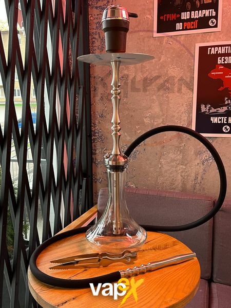 Кальян Sky Hookah Classic Silver в повному комплекті на колбі Craft Clear 65 см 3362 Фото Інтернет магазину Кальянів - Вейпикс