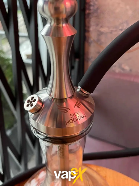 Кальян Sky Hookah Classic Silver в повному комплекті на колбі Craft Clear 65 см 3362 Фото Інтернет магазина Кальянів - Вейпікс