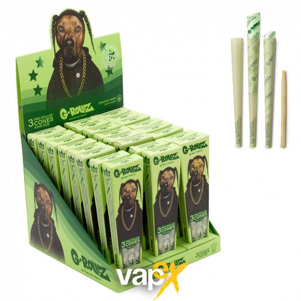 Бумага для самокруток G-Rollz | Pets Rock "Rap" Organic Green Hemp - 3 KS Cones 54747 Фото Інтернет магазину Кальянів - Вейпикс