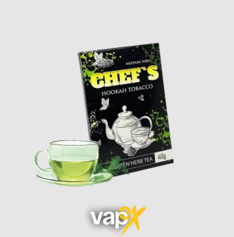 Тютюн Chefs Green herb tea (трав'яний чай, 40 г) 20173 Фото Інтернет магазина Кальянів - Вейпікс