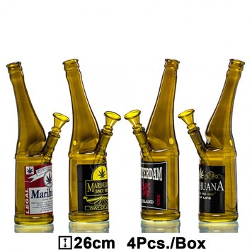 БОНГ Стеклянная BEER BOTTLE - H:26CM 88023 Фото Інтернет магазину Кальянів - Вейпикс