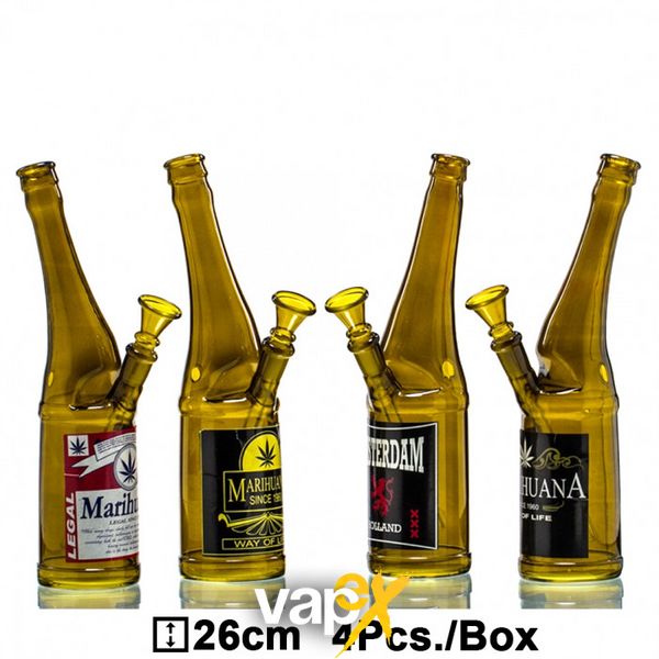 БОНГ Стеклянная BEER BOTTLE - H:26CM 88023 Фото Інтернет магазину Кальянів - Вейпикс