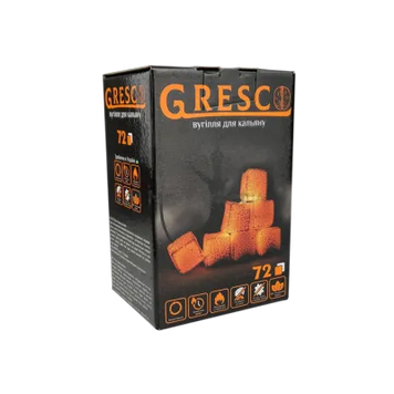 Горіхове вугілля для кальяну Gresco (1 кг, 72 шт, р25) 19182 Фото Інтернет магазина Кальянів - Вейпікс