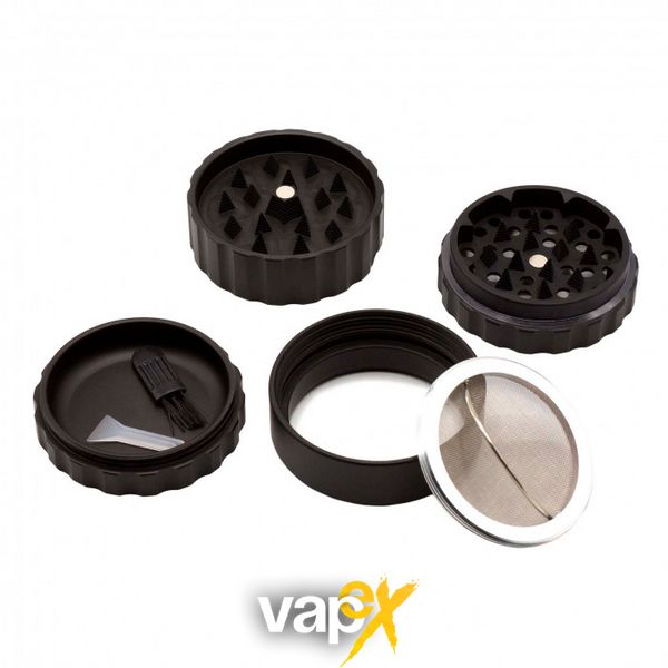 Гріндер металевий Amsterdam Black Grinder 4part d:63mm 98702 Фото Інтернет магазина Кальянів - Вейпікс