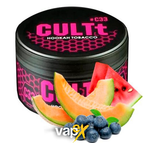 Тютюн CULTt C33 Watermelon Melon Blueberry Ice 100 г 3378 Фото Інтернет магазину Кальянів - Вейпикс