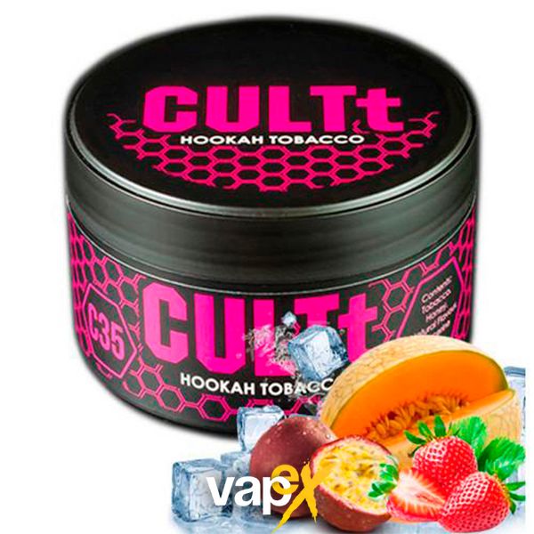 Тютюн CULTt C35 Strawberries Passion Fruit Melon Ice 100 г 3380 Фото Інтернет магазина Кальянів - Вейпікс